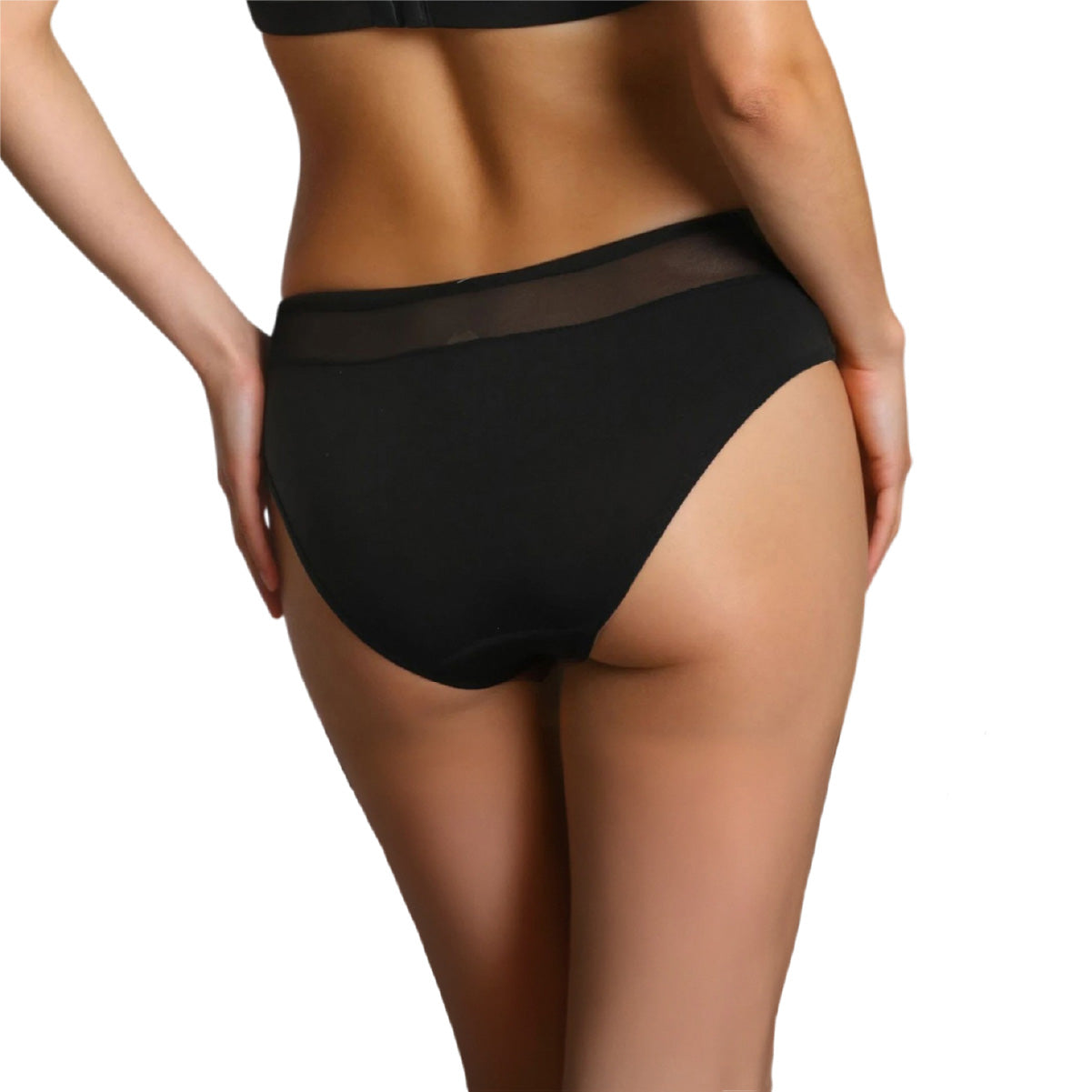 Panty Bikini 10149 con Malla Traslucida y Ajuste Suave