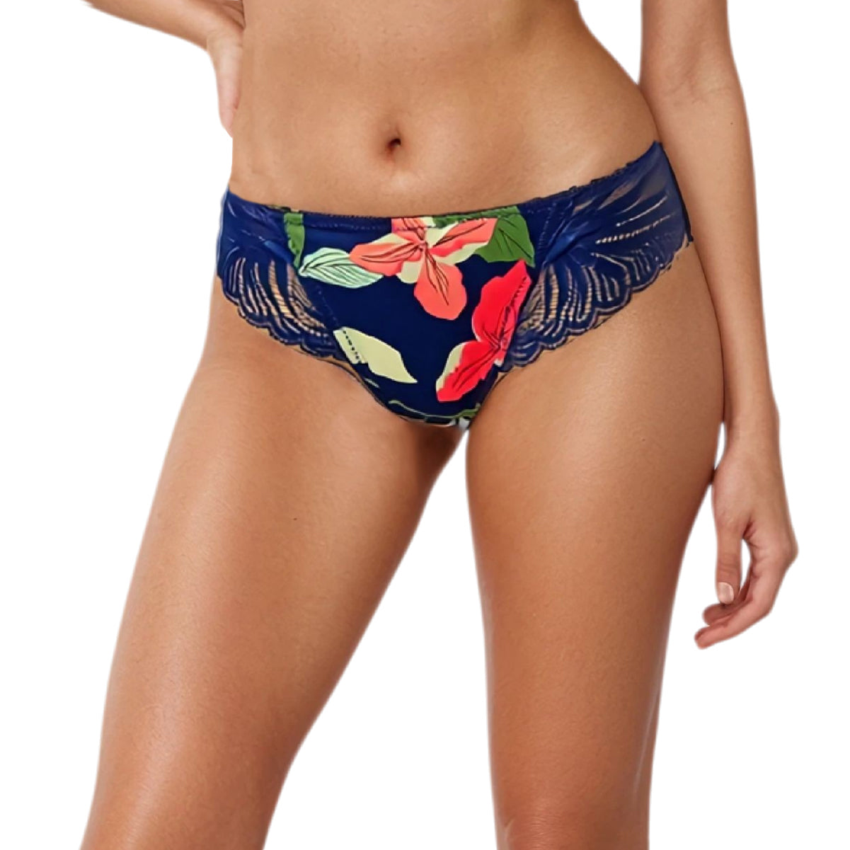 Tanga 10654 Encaje y Estampado Floral