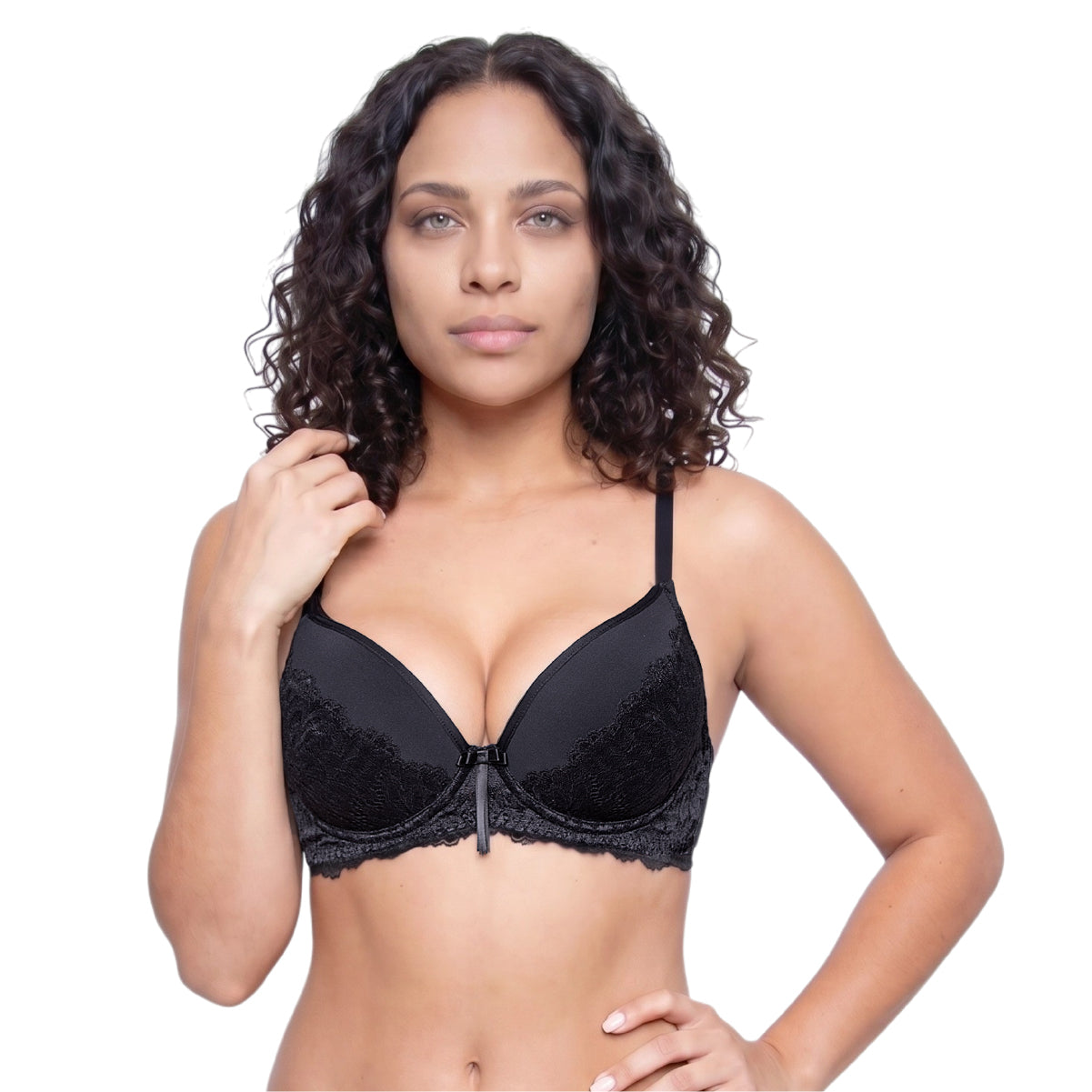 Bra Push Up con Encaje Cobertura Media con Realce