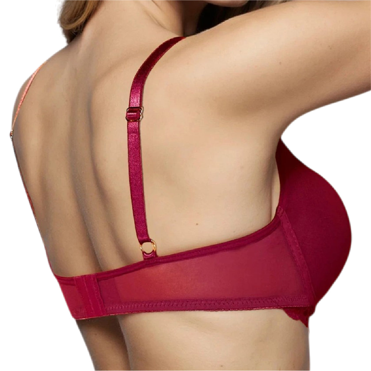 Bra Push Up 20307 Plunge con Encaje y Tiras Decorativas