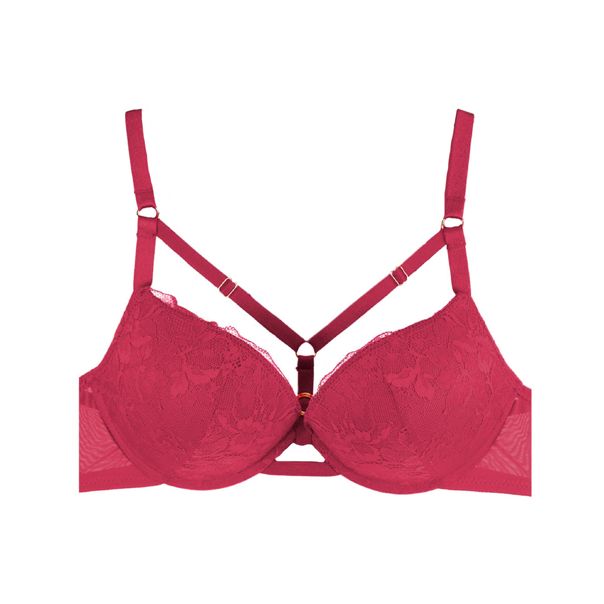 Bra Balconette 20703 Encaje con Tiras Strappy y Aro