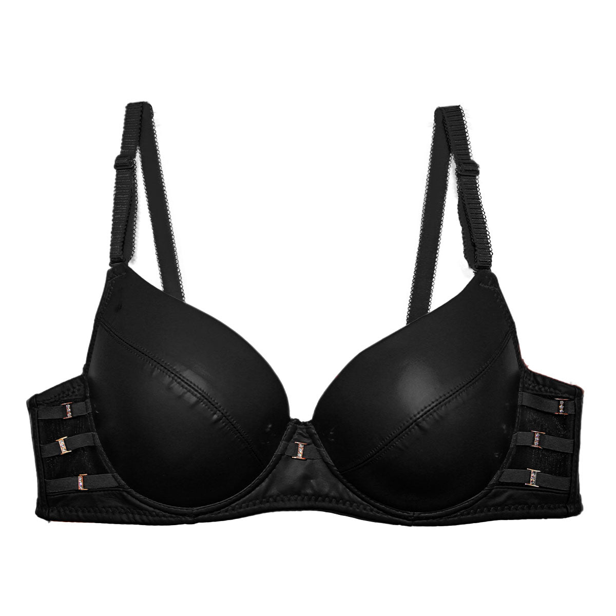 Bra Demi 20719 Copa Lisa Vinipiel con Tiras Laterales y Herrajes