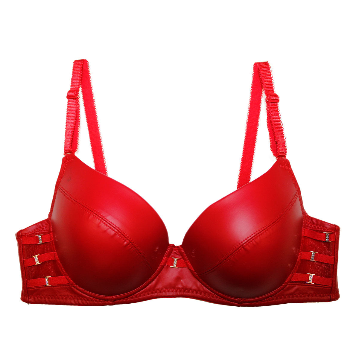 Bra Demi 20719 Copa Lisa Vinipiel con Tiras Laterales y Herrajes