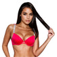 Bra Push Up con copa Lisa Satinado con Tirantes Brillantes de Pedrería