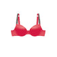 Bra Push Up 20732 Copa Lisa Satinado con Tirantes Brillantes de Pedrería