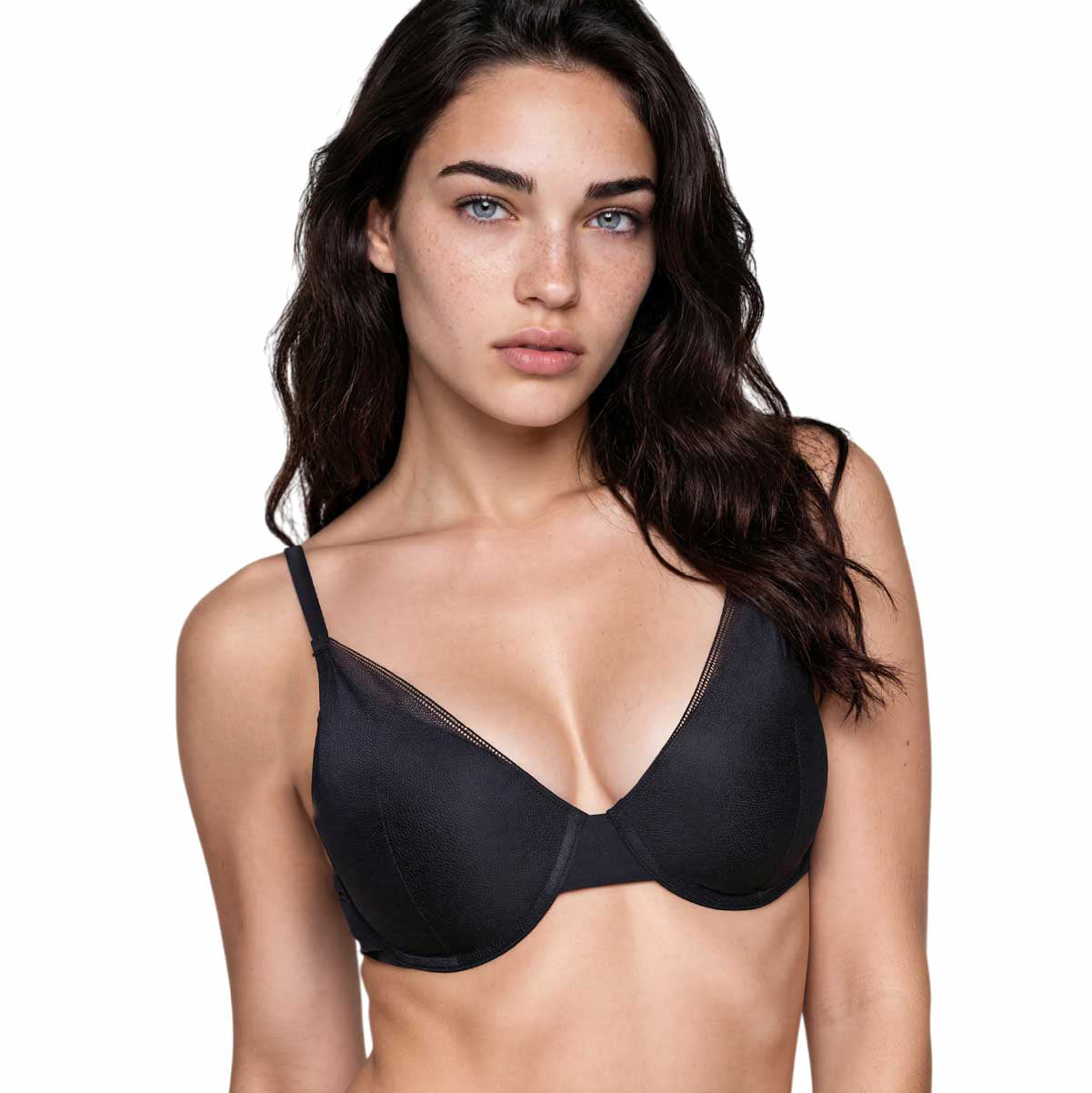 Bra Plunge de Tela Suave con Ajuste Natural