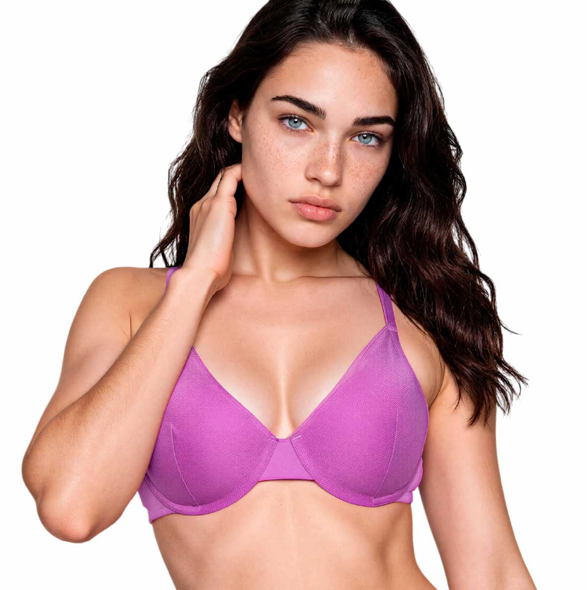 Bra Plunge de Tela Suave con Ajuste Natural