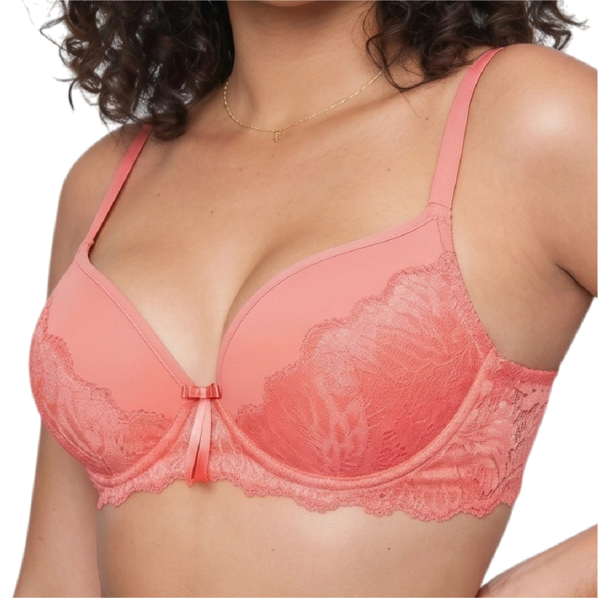 Bra Push Up con Encaje Cobertura Media con Realce
