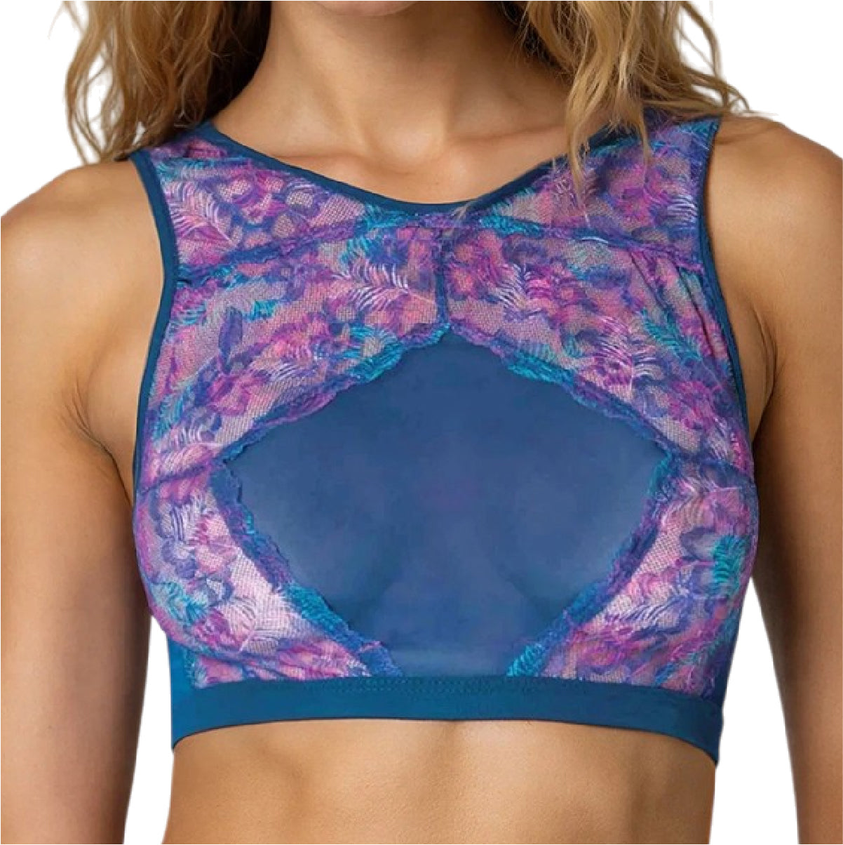 Bralette Encaje y Mesh N8606 Espalda Decorativa
