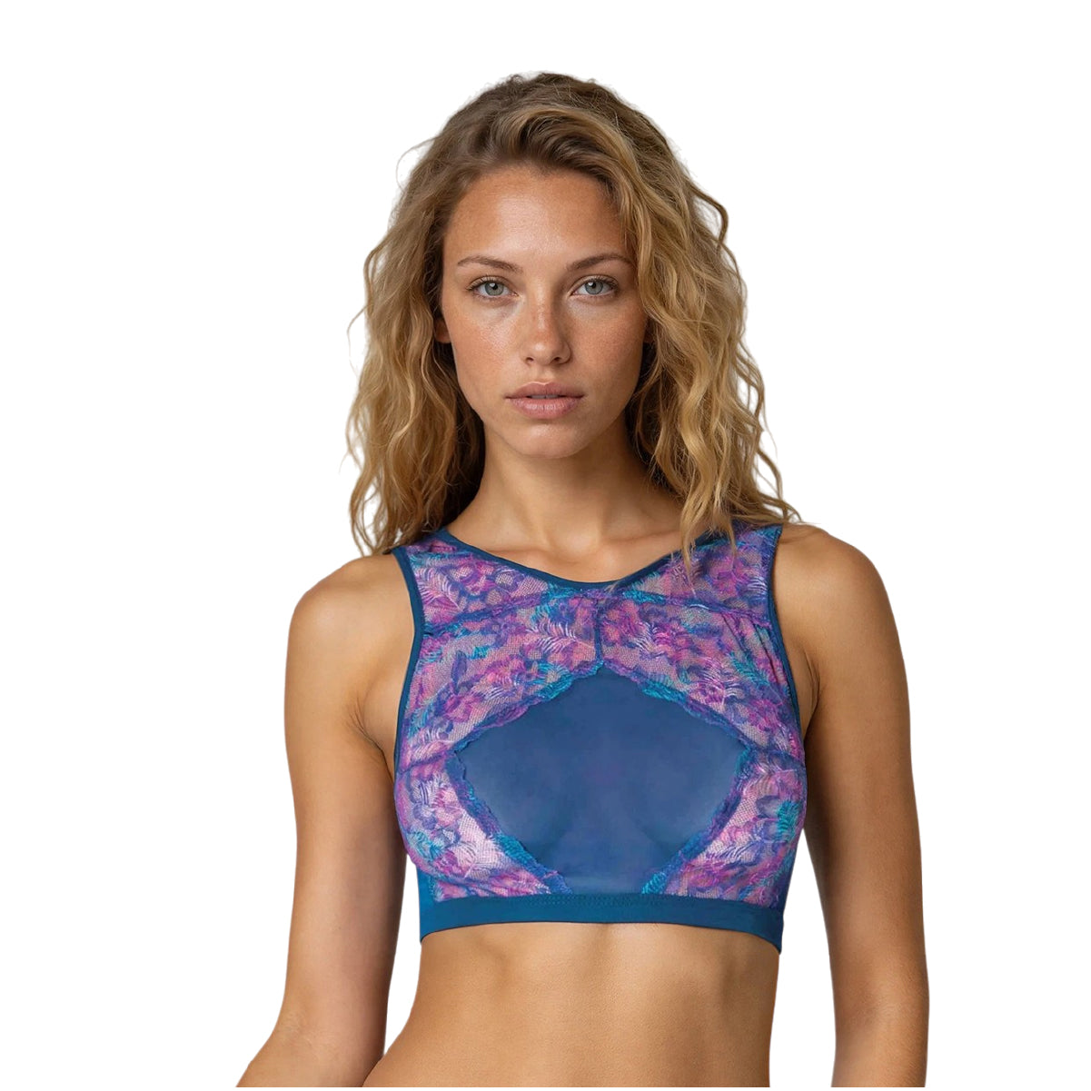Bralette Encaje y Mesh N8606 Espalda Decorativa