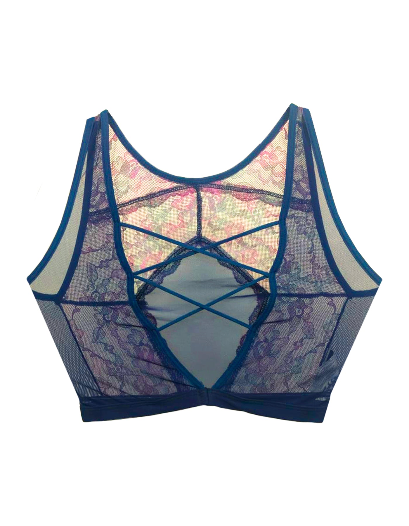 Bralette Encaje y Mesh N8606 Espalda Decorativa