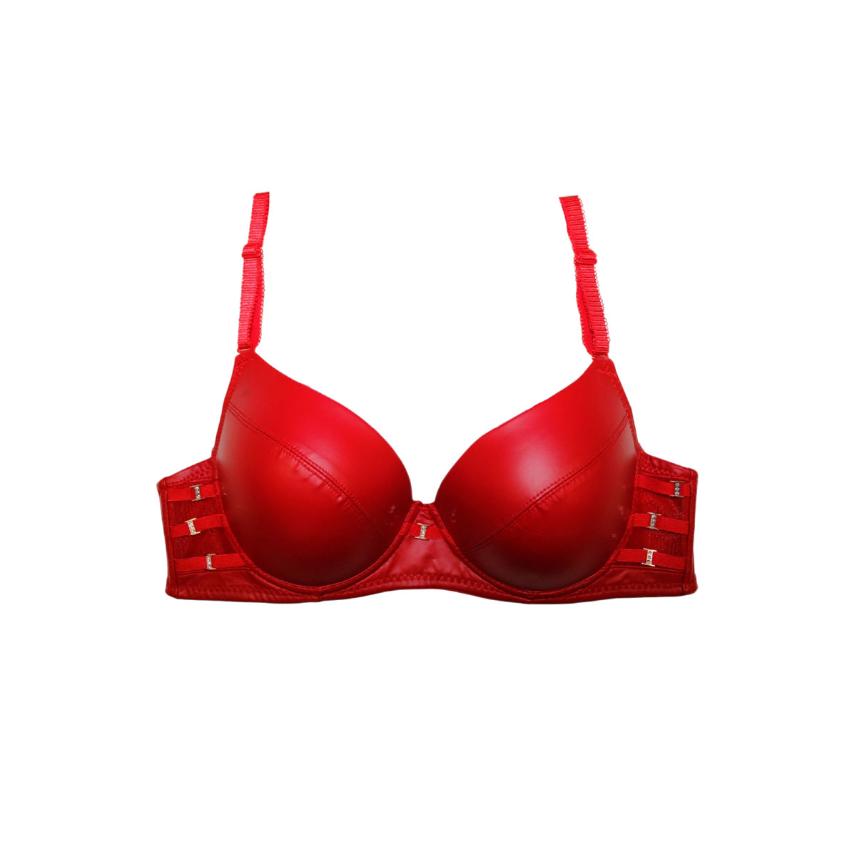 Bra Demi 20719 Copa Lisa Vinipiel con Tiras Laterales y Herrajes