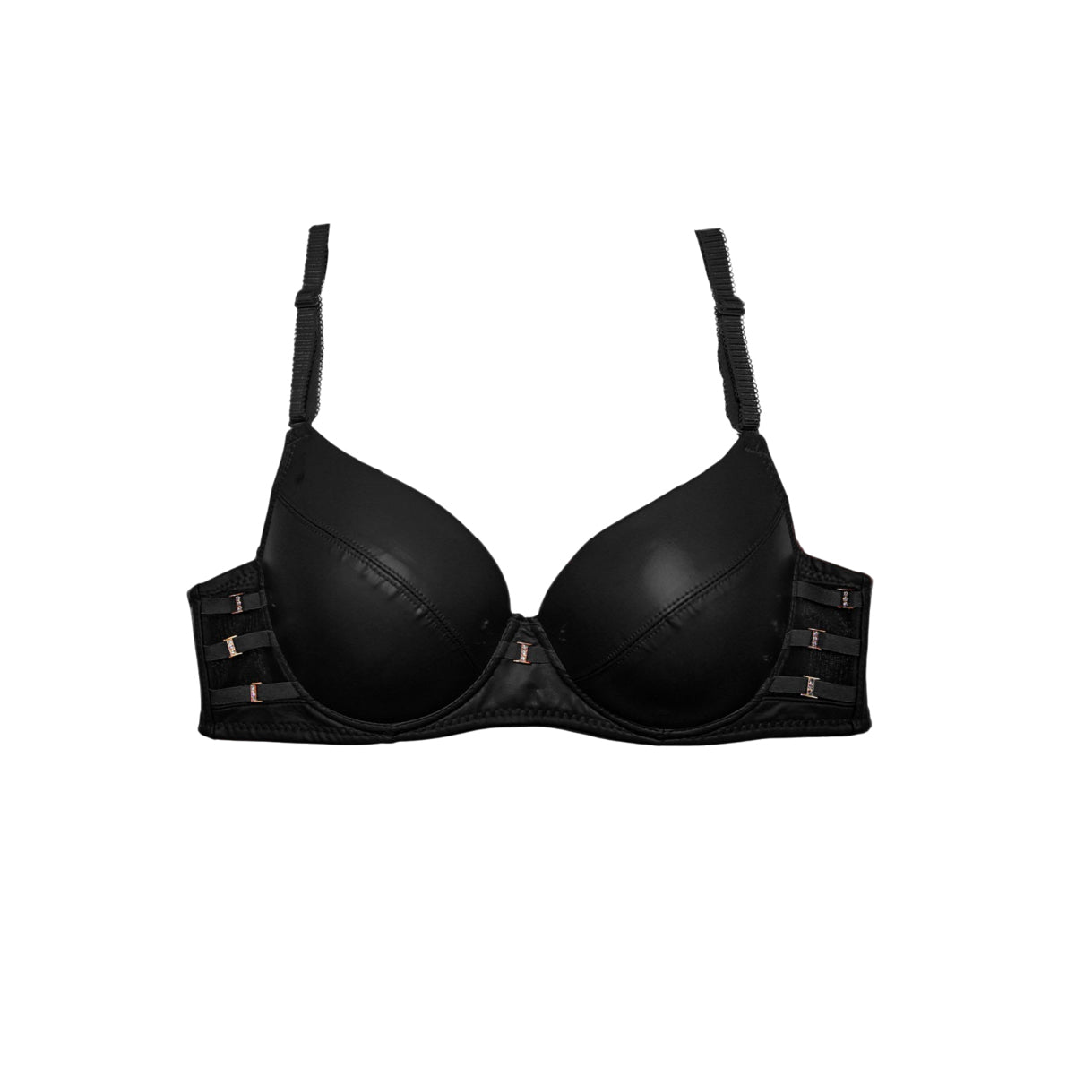Bra Demi 20719 Copa Lisa Vinipiel con Tiras Laterales y Herrajes